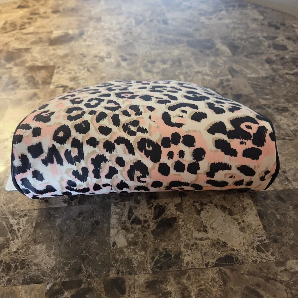 Once Upon a Rose cheetah leopard print make up travel cosmetics pouch bag NWT